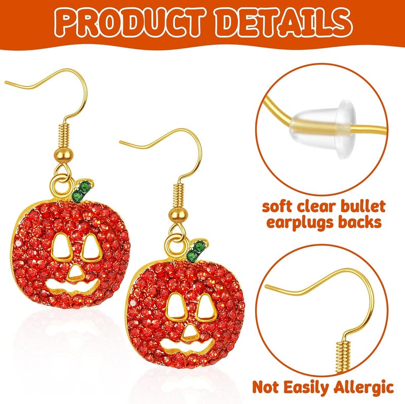 Fullive Thanksgiving Earrings, Fall Stud Dangle Turkey Earrings, Hypoallergenic Thanksgiving Accessory for Women Adult - Image 3